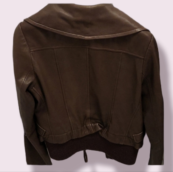 ๐ฏAuth Mackage Brown Soft Genuine Leather Jacket Size S - Picture 6 of 10